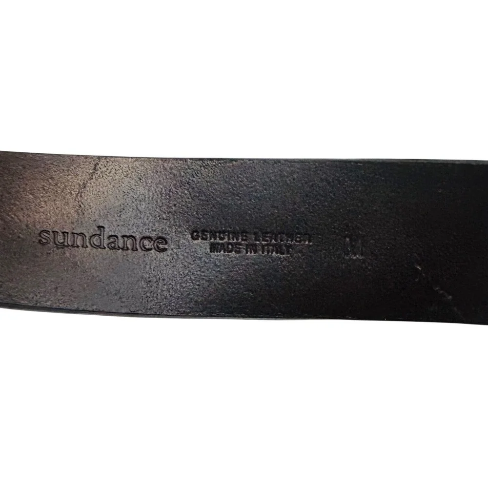 Sundance Womens Rhylee Belt Size Medium Dark Brown Leather Brass O-Ring NWT